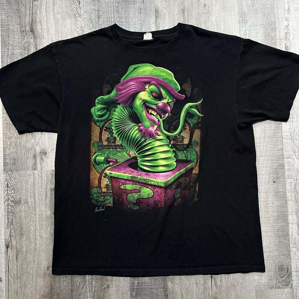Vintage Insane Clown Posse ICP Riddle Box Black Y2K Graphic T Shirt XL Tom Wood